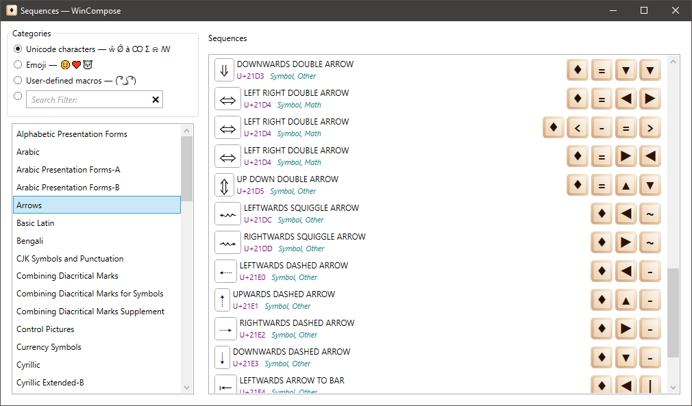 WinCompose’s sequence window