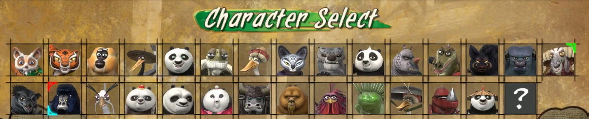 The character select screen